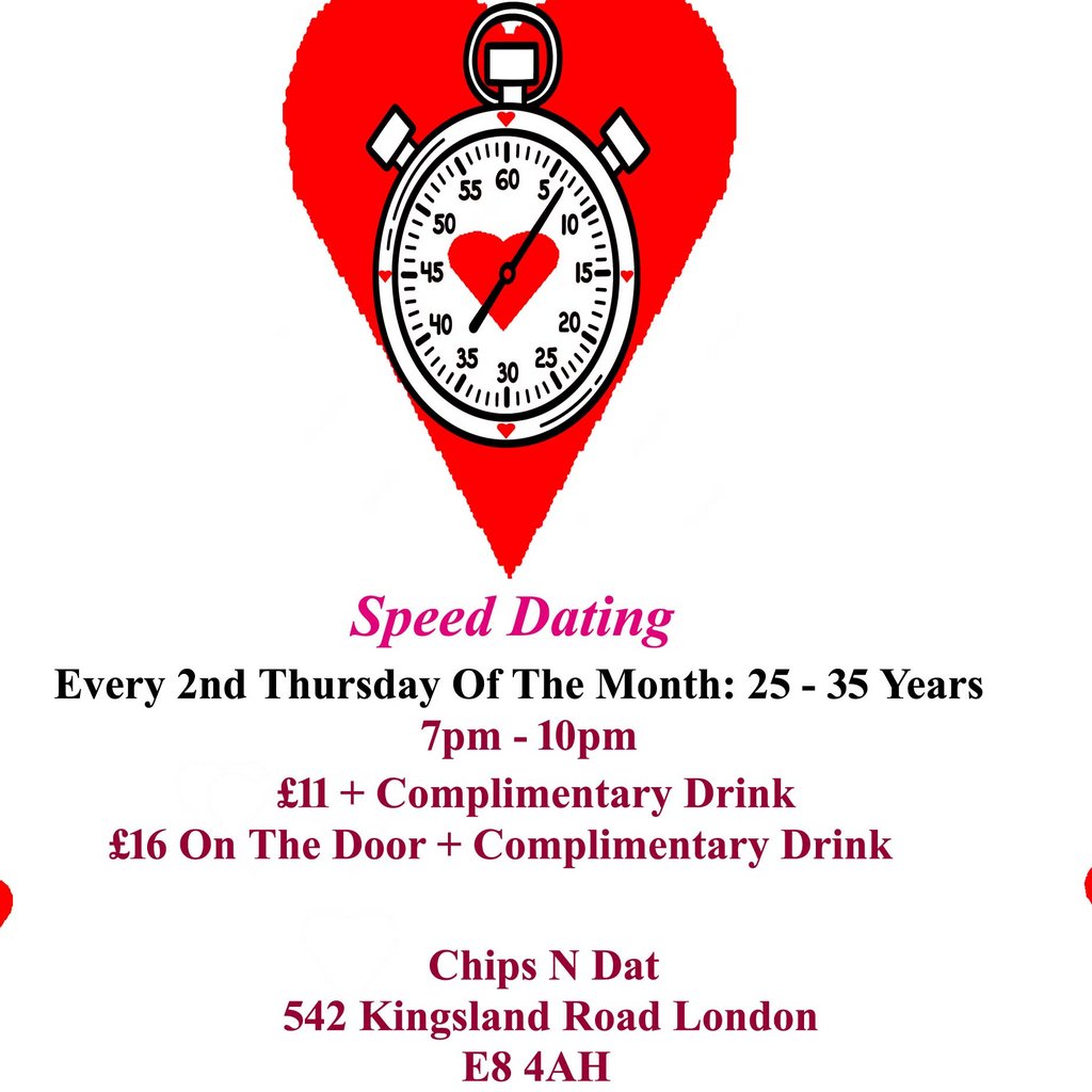 Speed Dating 25 - 35 Years. Thursdays Chips N Dat London