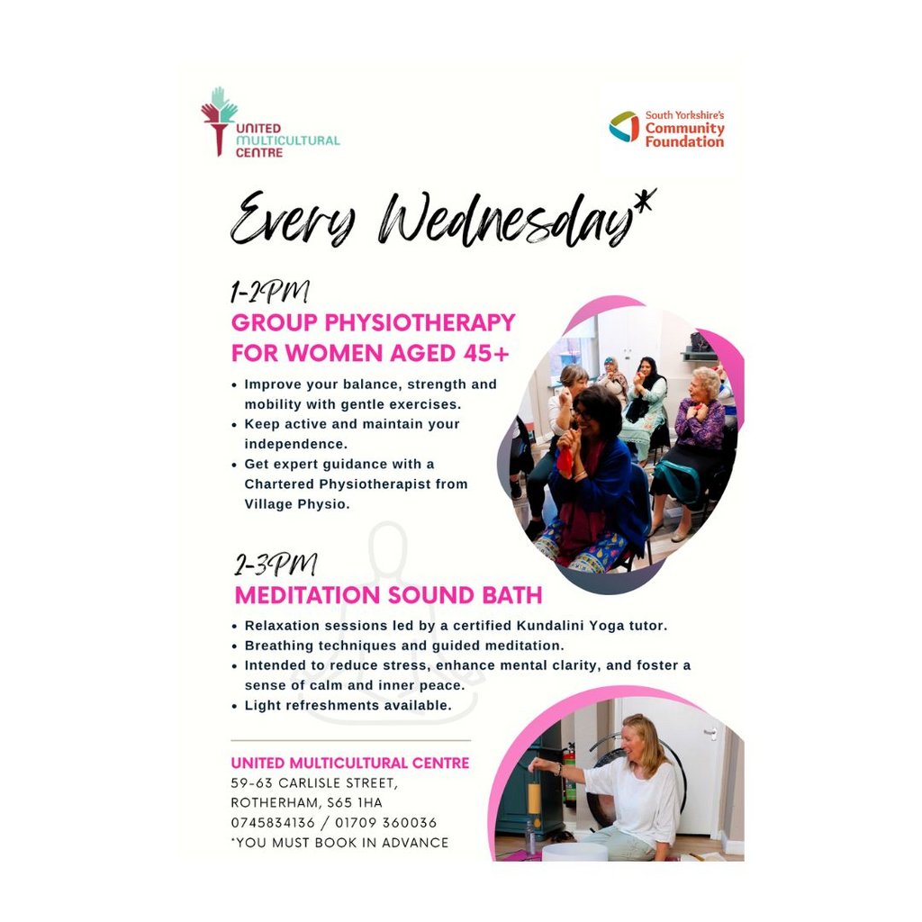 Free Group Physio for Women Aged 45+ | UMCC & Village Physio United Multicultural Centre Rotherham
