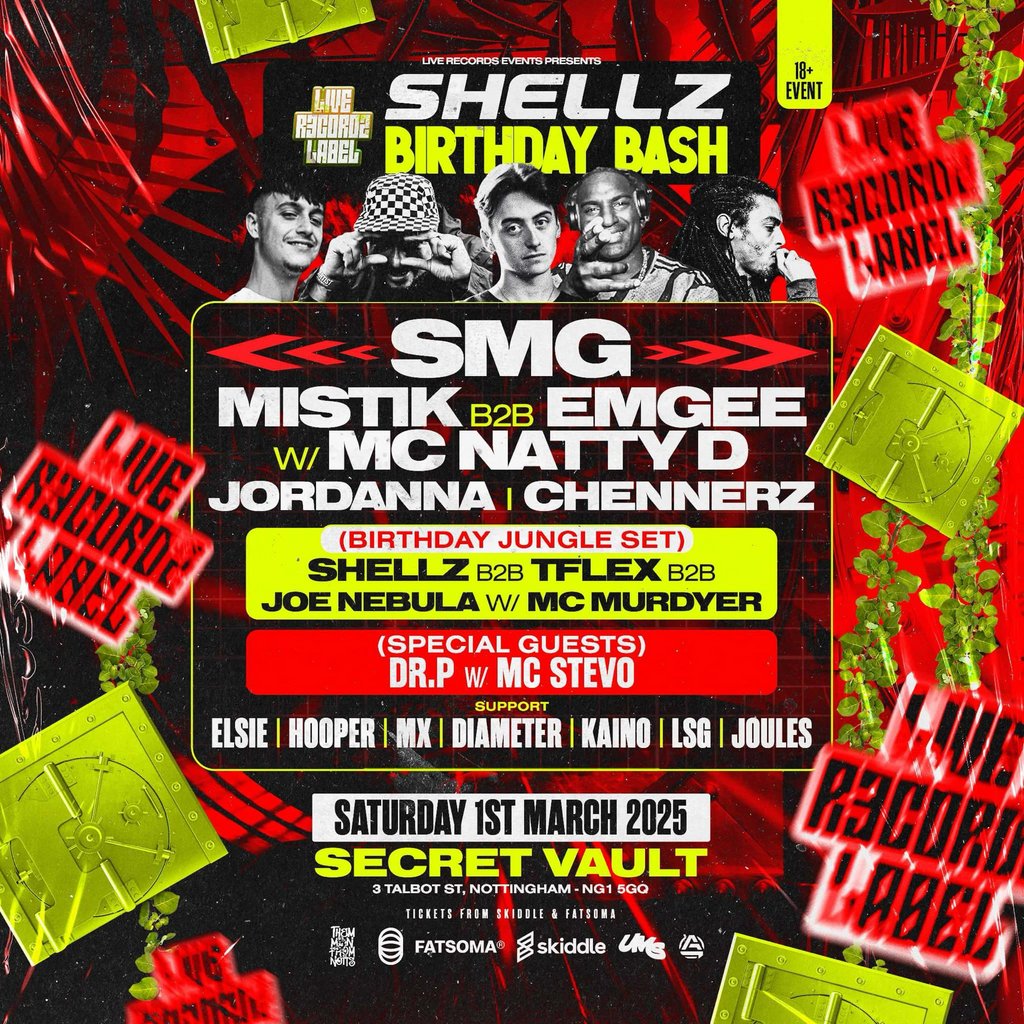 Live Records Presents Shellz Birthday Bash The Secret Vault Nottingham