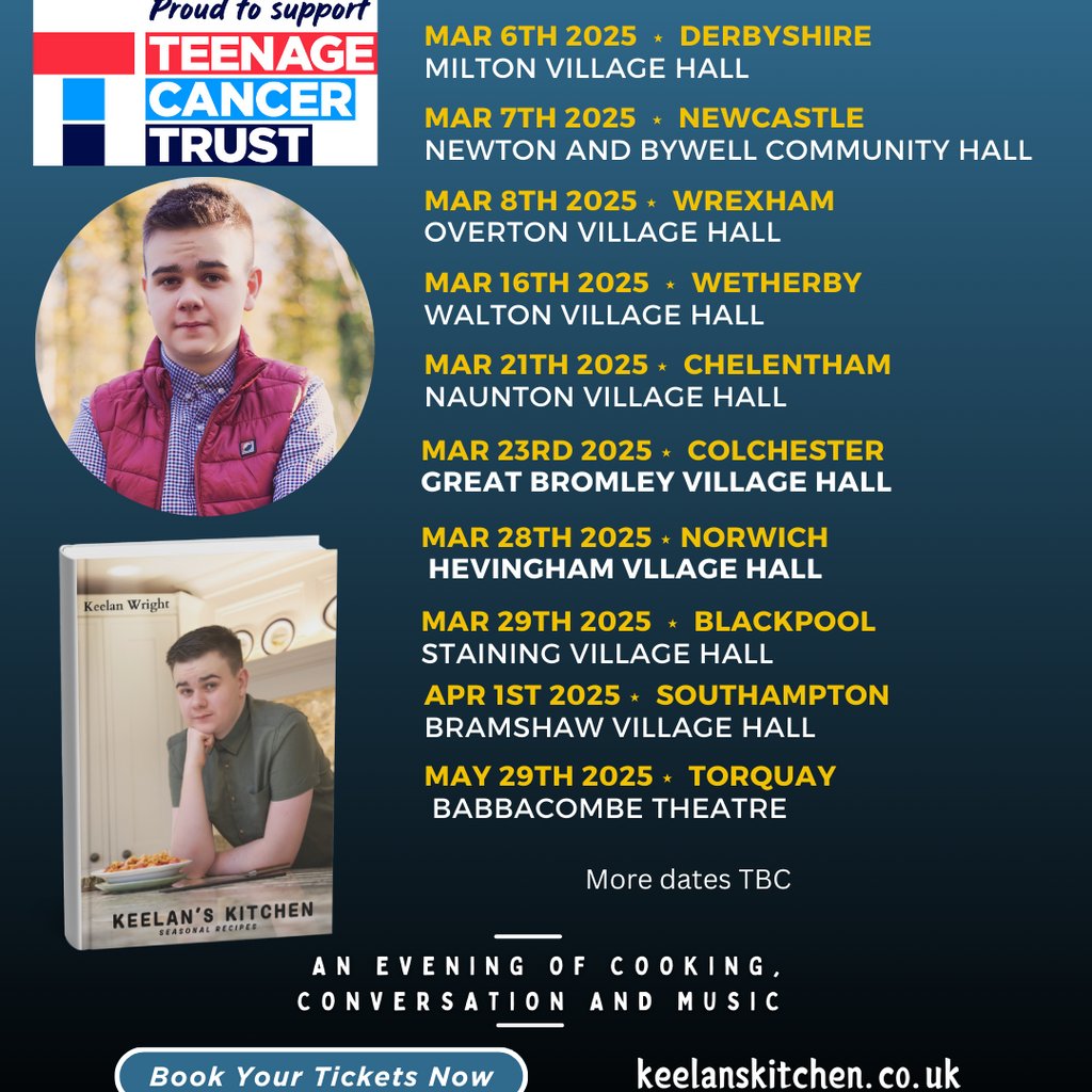 An Evening with Keelan: Cookbook Tour Milton Village Hall Derby