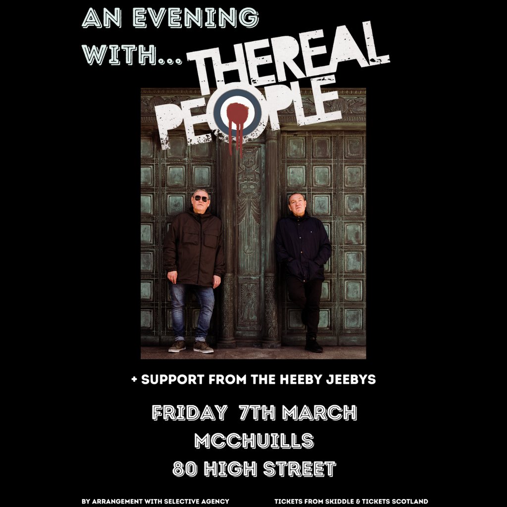 An Evening with The Real People McChuills Glasgow