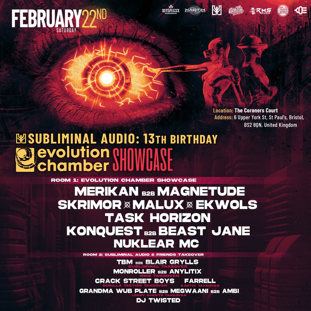Subliminal Audio 13th Birthday Presents - Evolution Chamber Coroners Court Bristol