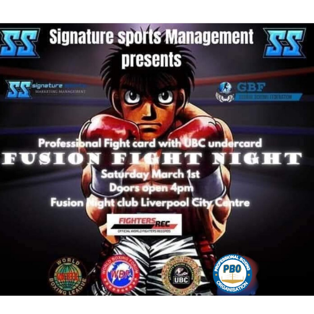 PBO Professional Fight Night Fusion Night Club Liverpool Liverpool