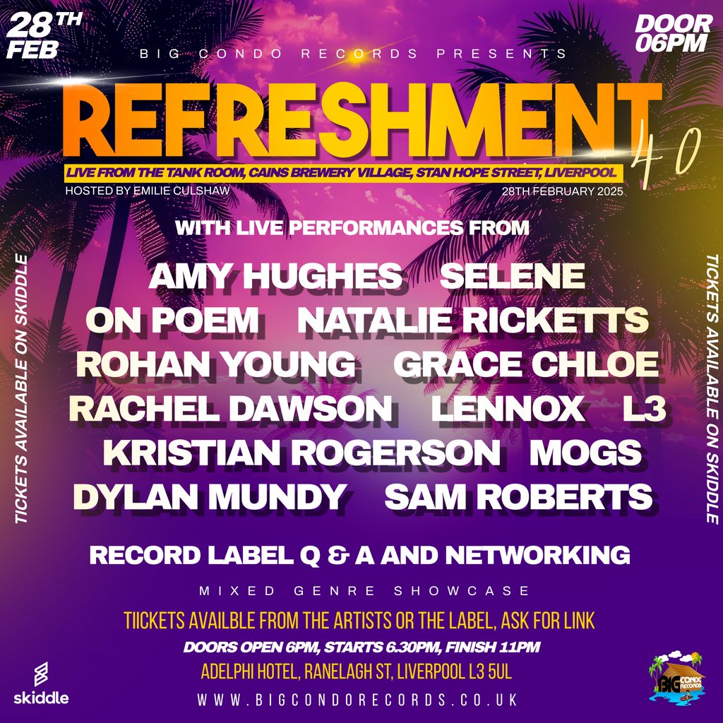 Big Condo Records Presents Refreshment 40 The Adelphi Hotel Liverpool