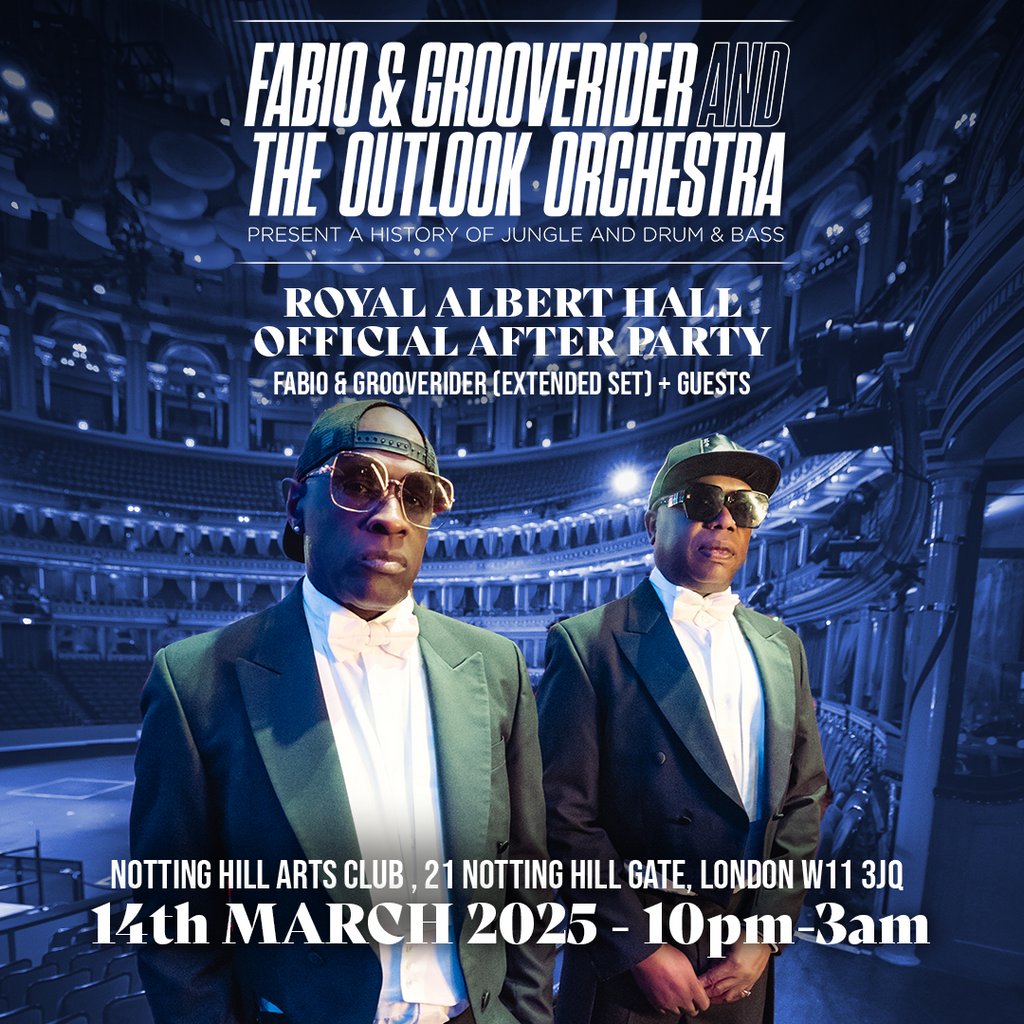 Fabio & Grooverider & The Outlook Orchestra Official After Party Nottinghill Arts Club London