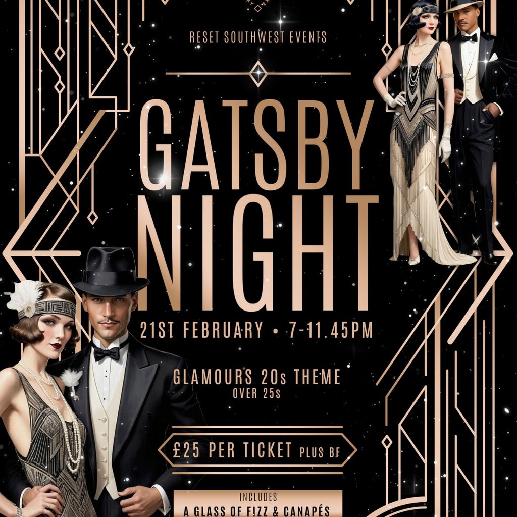Re#set Gatsby Night Quayside Distillary Bar Exeter