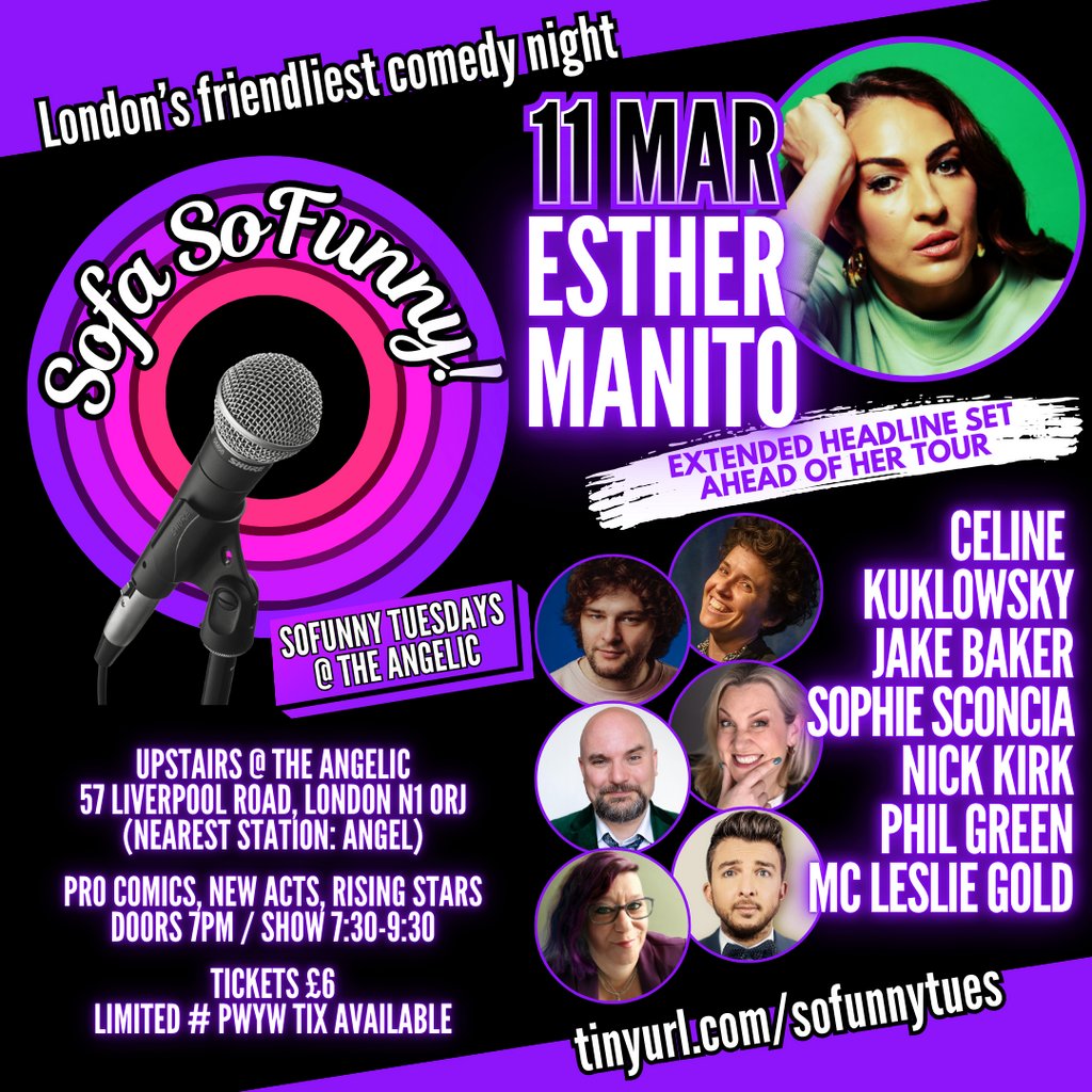 Sofa SoFunny! featuring Esther Manito & friends Upstairs At The Angelic London