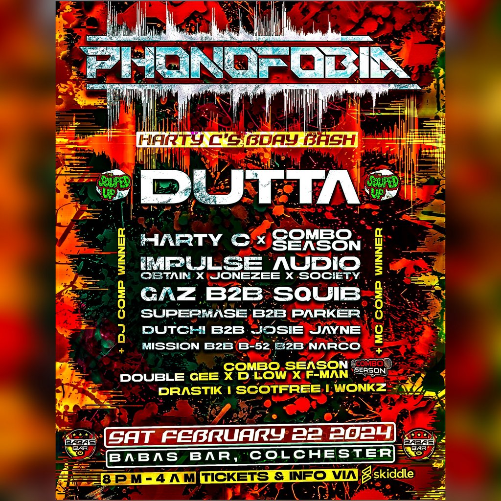 PHONOFOBIA w/ DUTTA Babas Bar Colchester Colchester