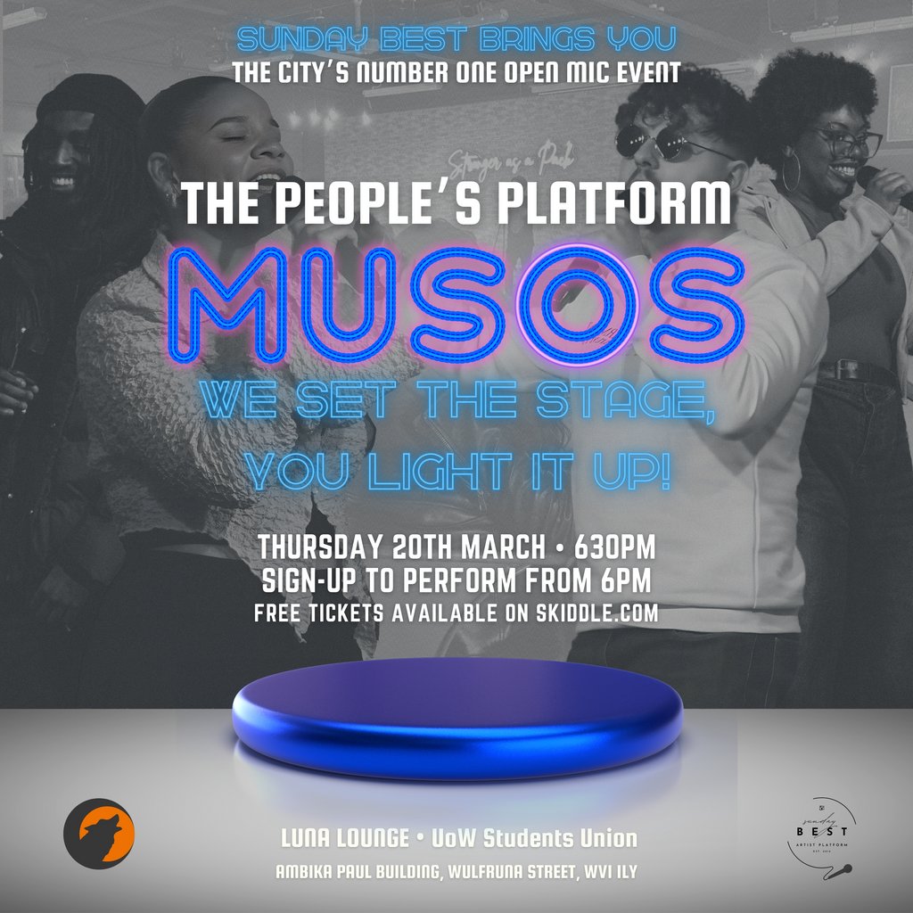 MUSOS: Open Mic Event Luna Lounge Bar Wolverhampton