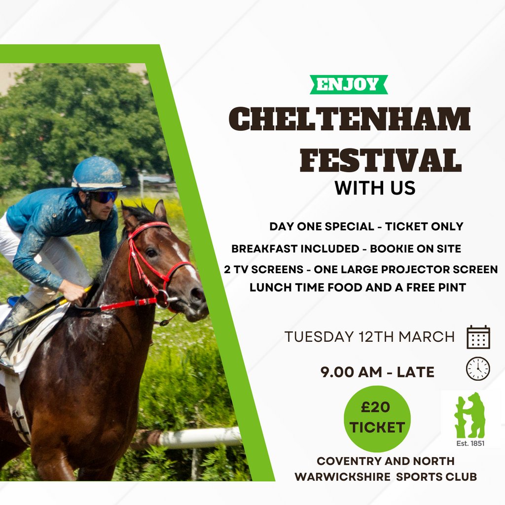 Cheltenham Festival - Day 1 - March 11 2025 Coventry And North Warwickshire Cricket Club Coventry