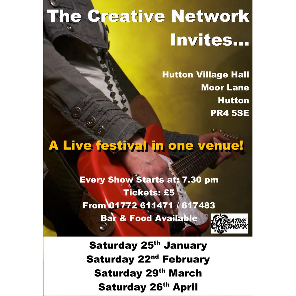 The Creative Network Invites Hutton Village Hall Preston