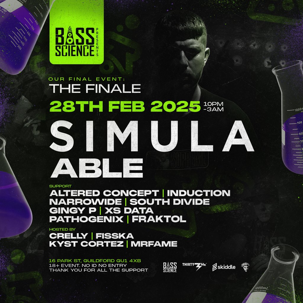 Bass Science Presents: SIMULA [The Finale] Thirty3Hz Guildford