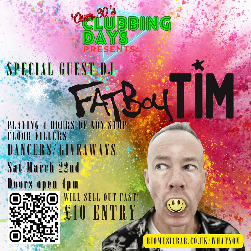 over 30's Clubbing days with Fatboy TIM Rio Music Bar Hull
