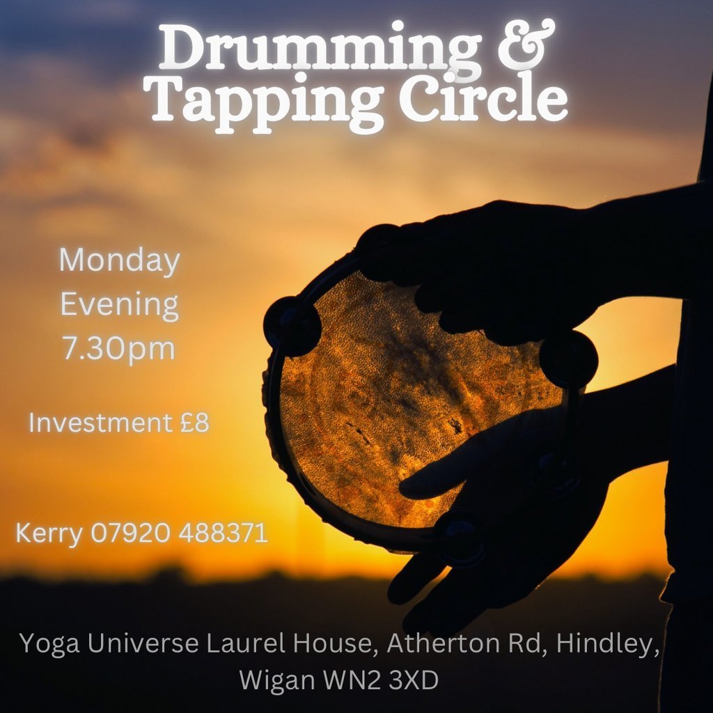 Drumming and Tapping Circle Yoga Universe Wigan