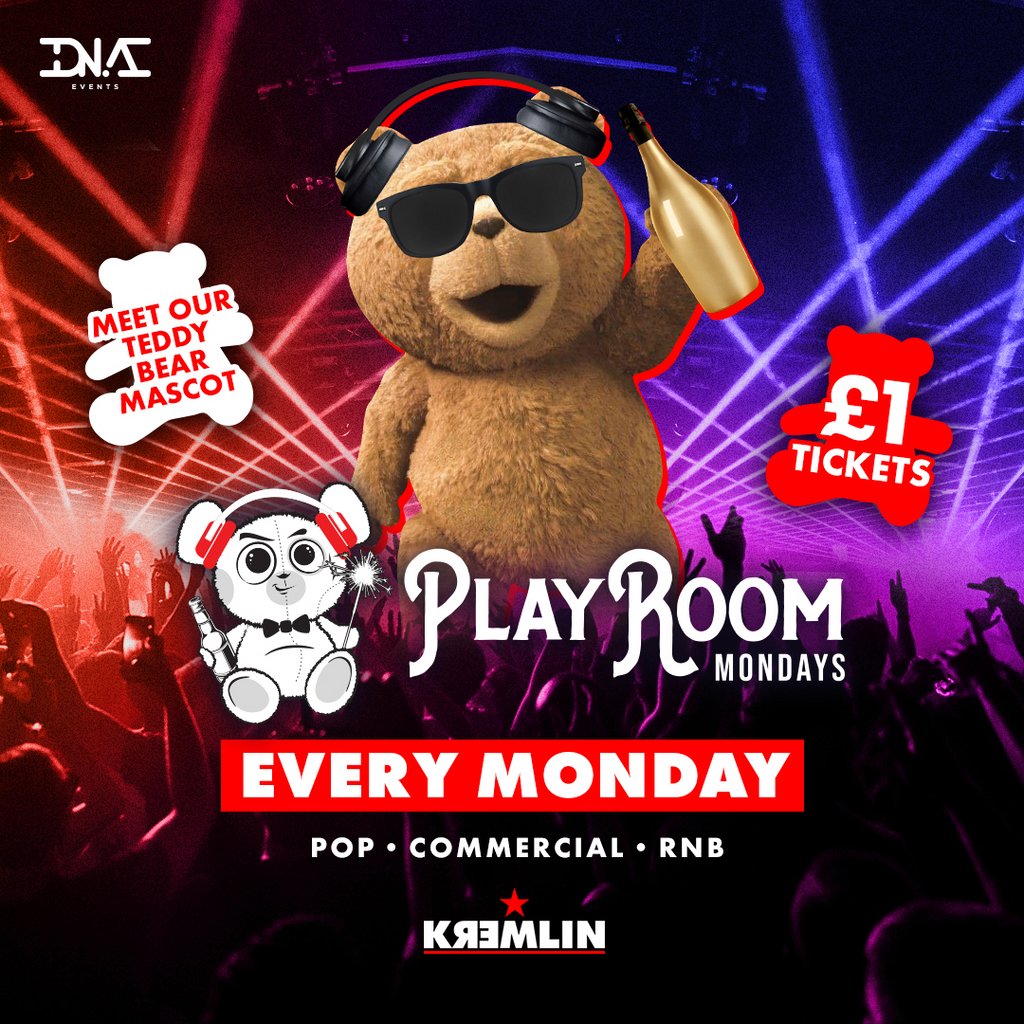 Playroom Mondays at Kremlin - £1 Entry & £3.50 Drinks Kremlin Belfast