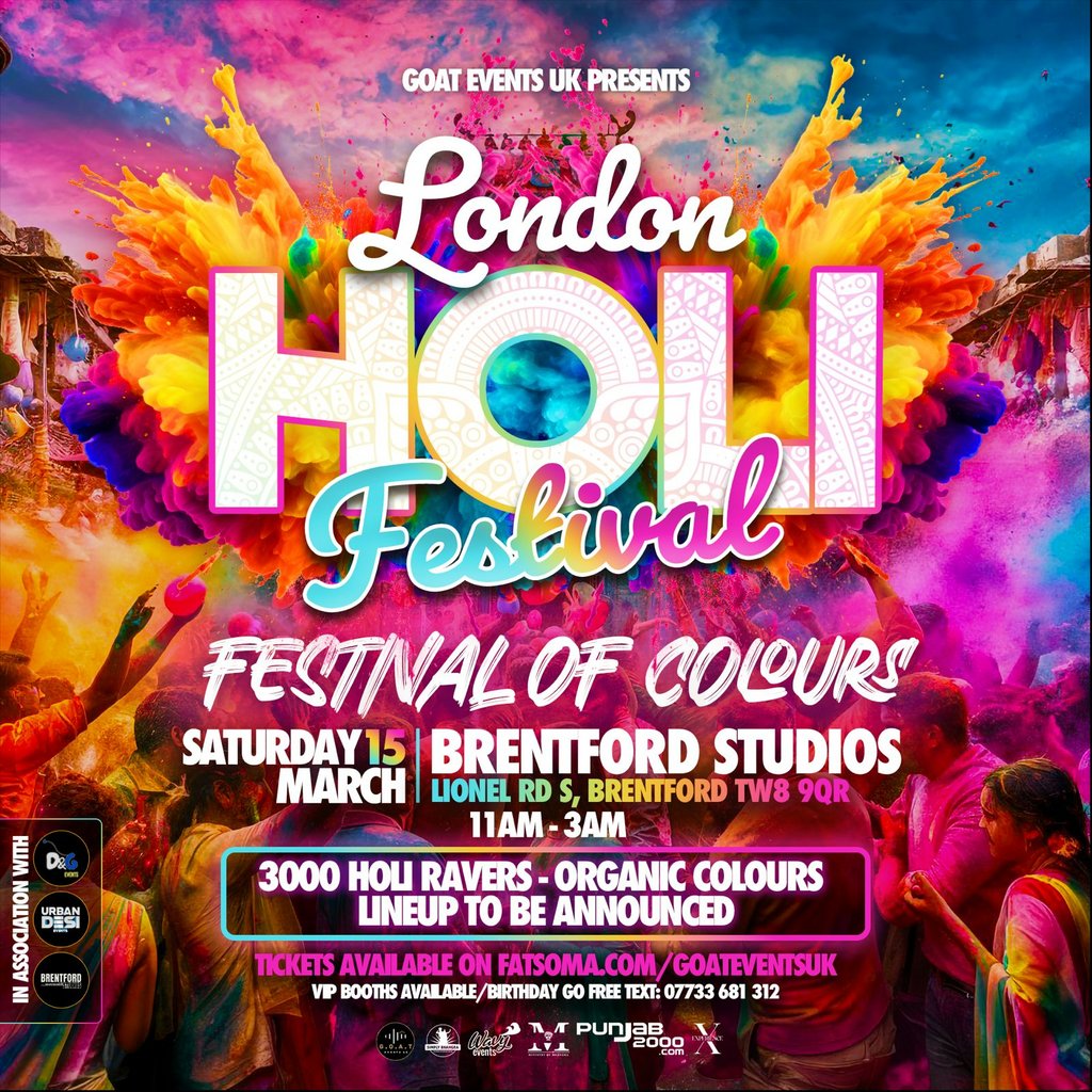 THE LONDON HOLI FESTIVAL OF COLOURS | The Biggest in London Brentford Studios Brentford