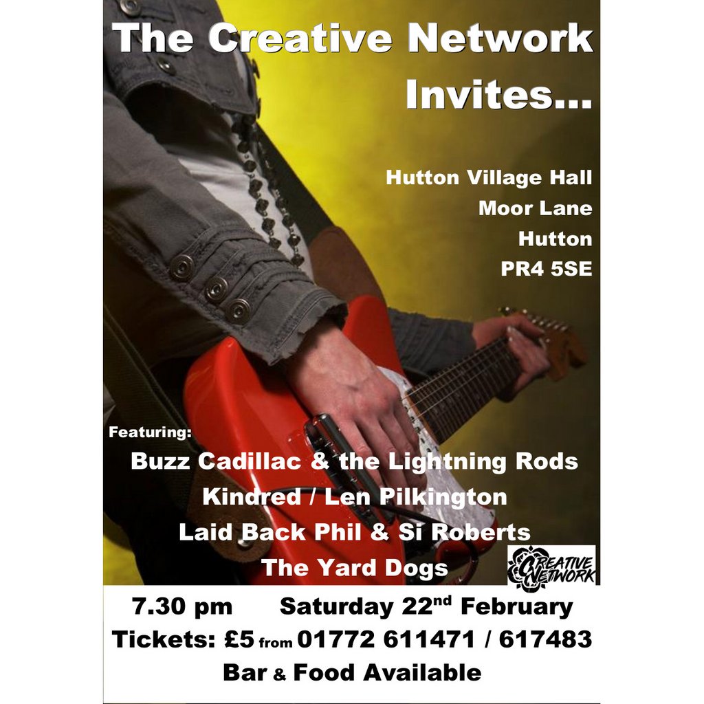 The Creative Network Invites - February 2025 Hutton Village Hall Preston
