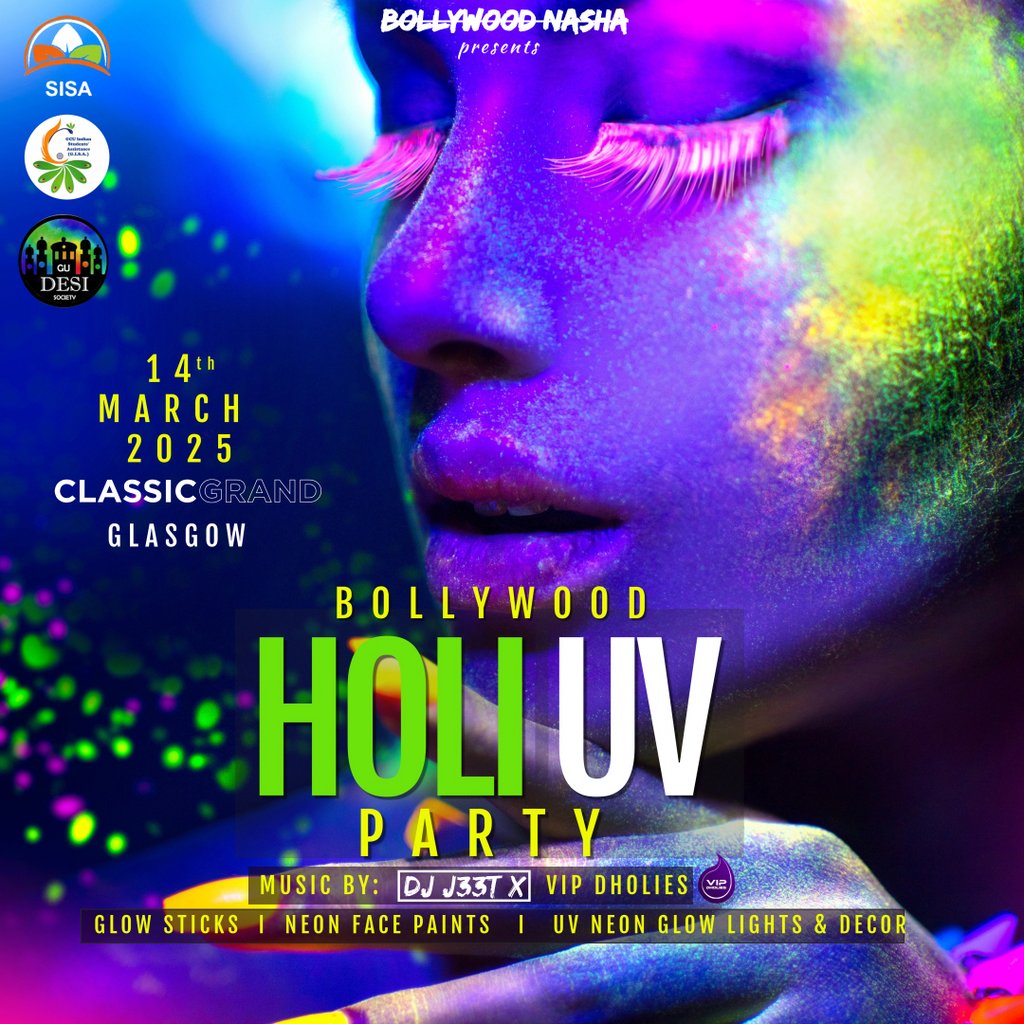 Holi UV Party 2025-Glasgow (SOLD OUT) The Classic Grand Glasgow