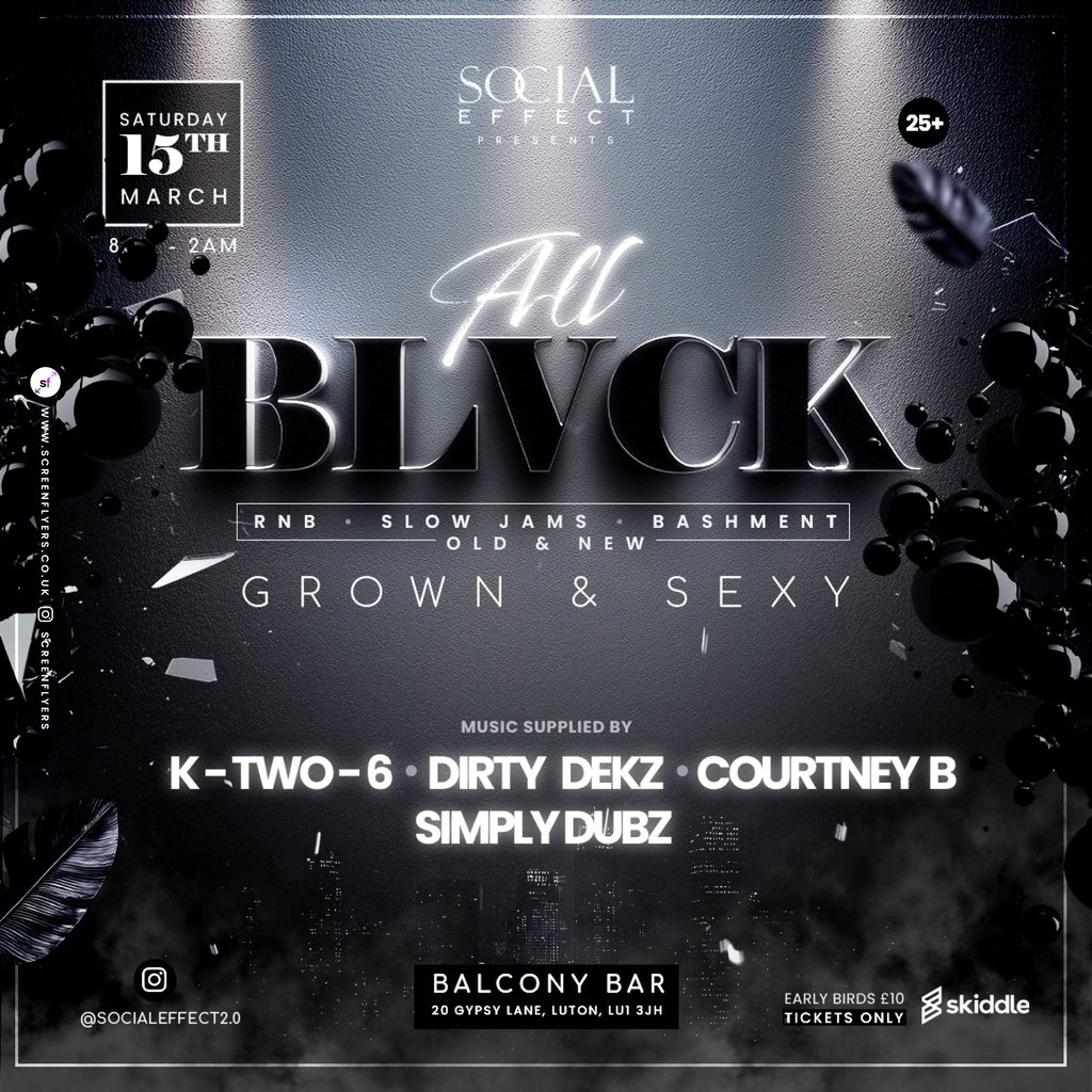All Black The Balcony Cafè Bar Luton