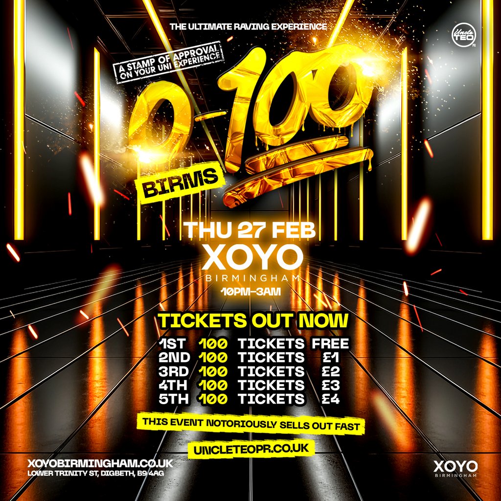 0-100 Birmingham XOYO Birmingham