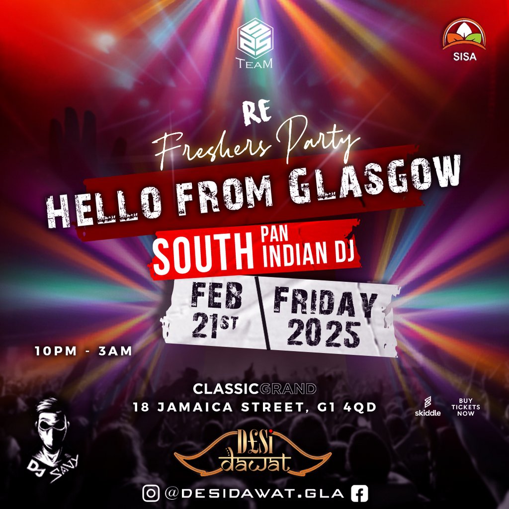 RE Freshers Party- Feb 2025 Classic Grand Glasgow Glasgow