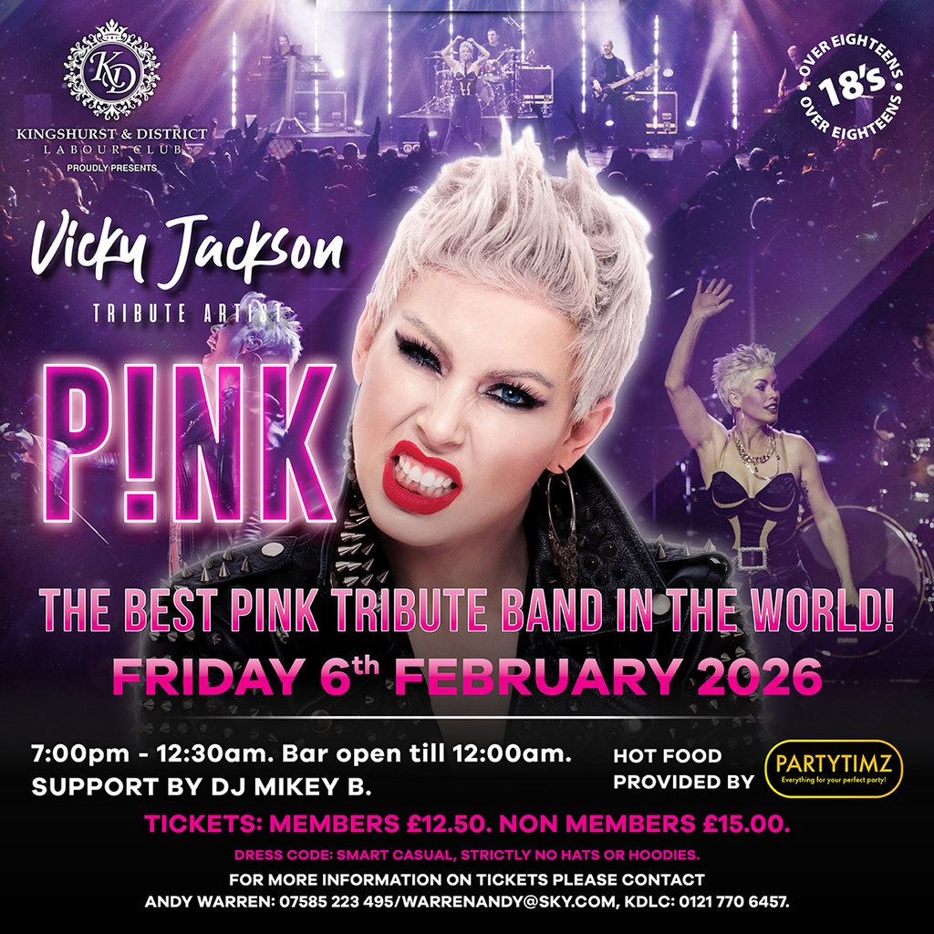 Vicky Jackson as PINK Kingshurst Labour Club Birmingham