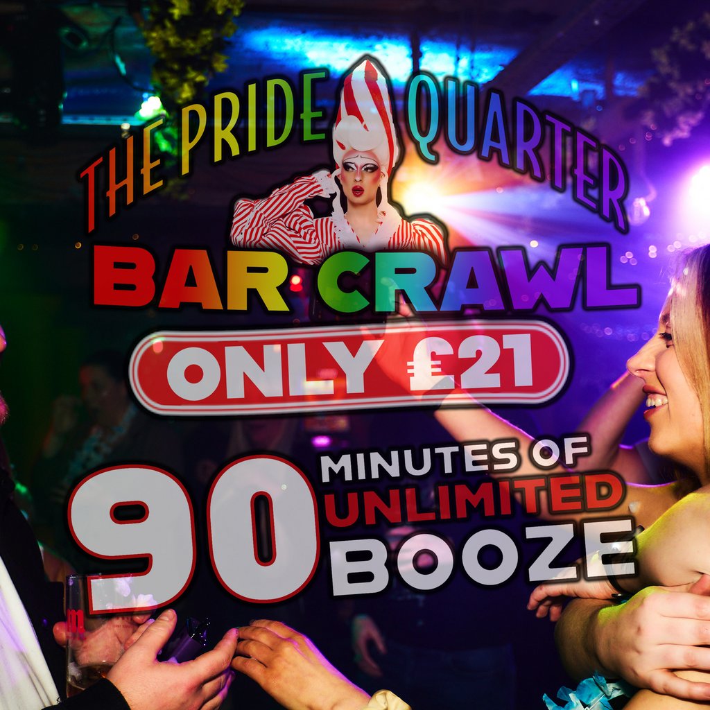 ONLY £21 for Bottomless Drinks | The Pride Quarter Bar Crawl The Benidorm Bar Liverpool