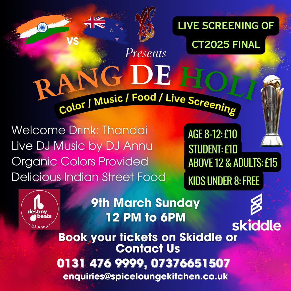 Rang De Holi Spice Lounge Kitchen Edinburgh