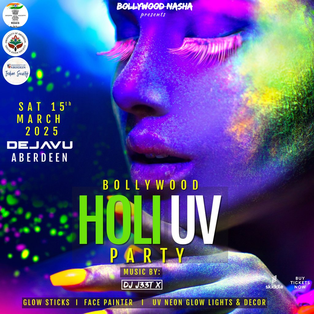 Holi UV Party 2025-Aberdeen DEJAVU Lounge And Nightclub Aberdeen