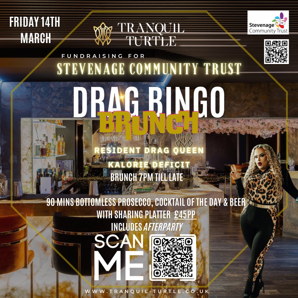 Drag Bingo Brunch for a Cause with Kalorie Deficit TRANQUIL TURTLE Stevenage