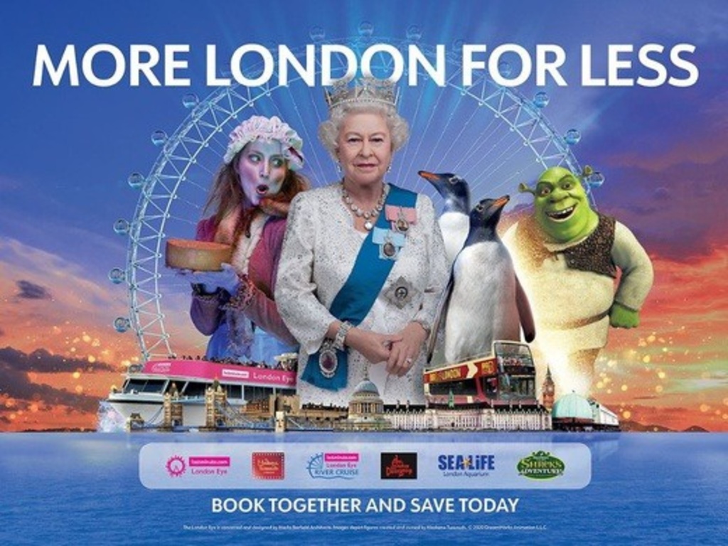 London Eye + Sea Life London + Shrek's Adventure - 3 Way Multi Attraction Passes London Eye + Sea Life London + Shrek's Adventure - 3 Way Multi Attraction Passes Riverside Building County Hall Westminster Bridge Road London