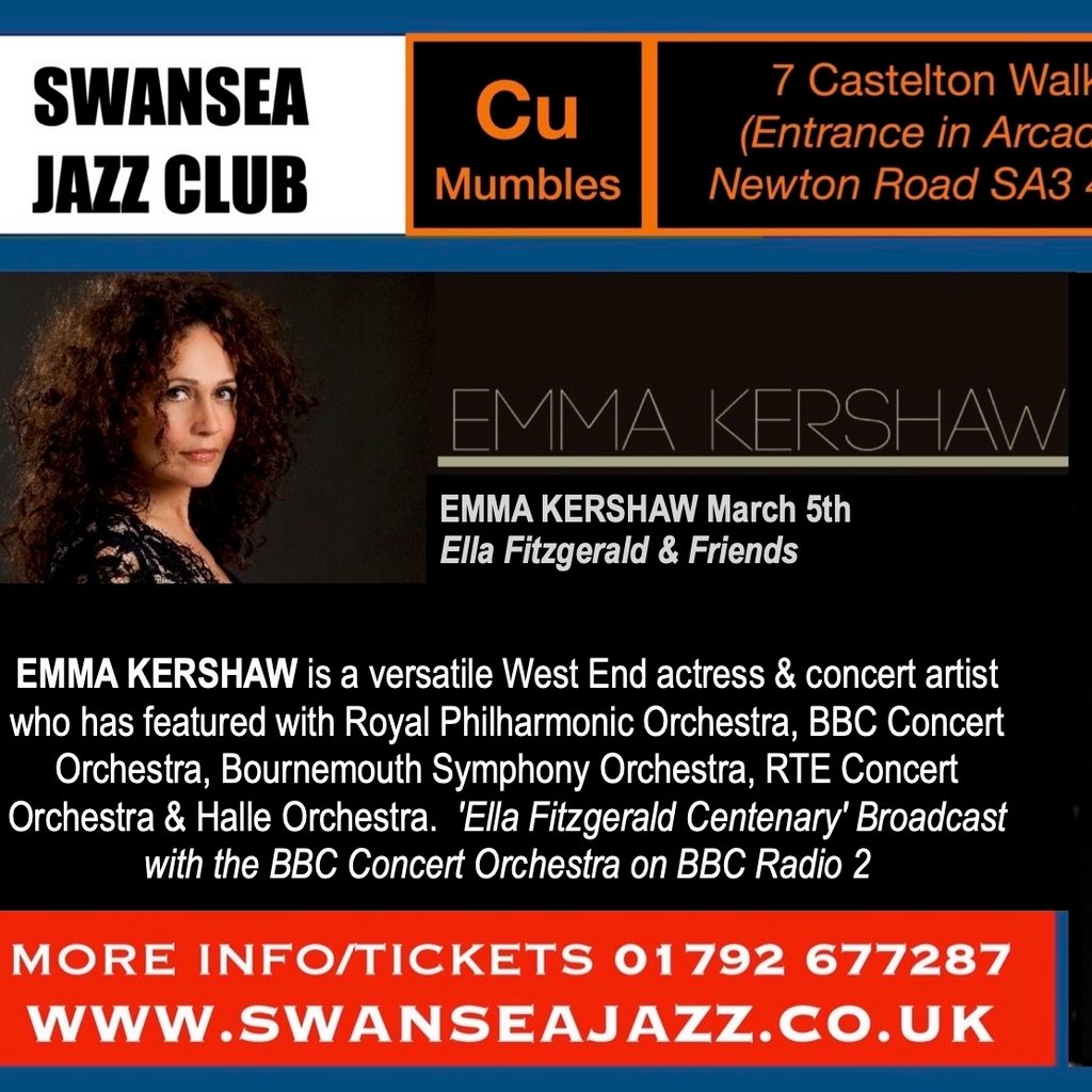 EMMA KERSHAW with DAVE COTTLE TRIO Swansea Jazz Club @Cu Mumbles Swansea