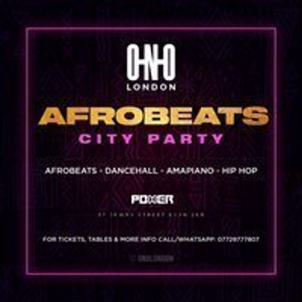 Afrobeats City Party Power Lounge London
