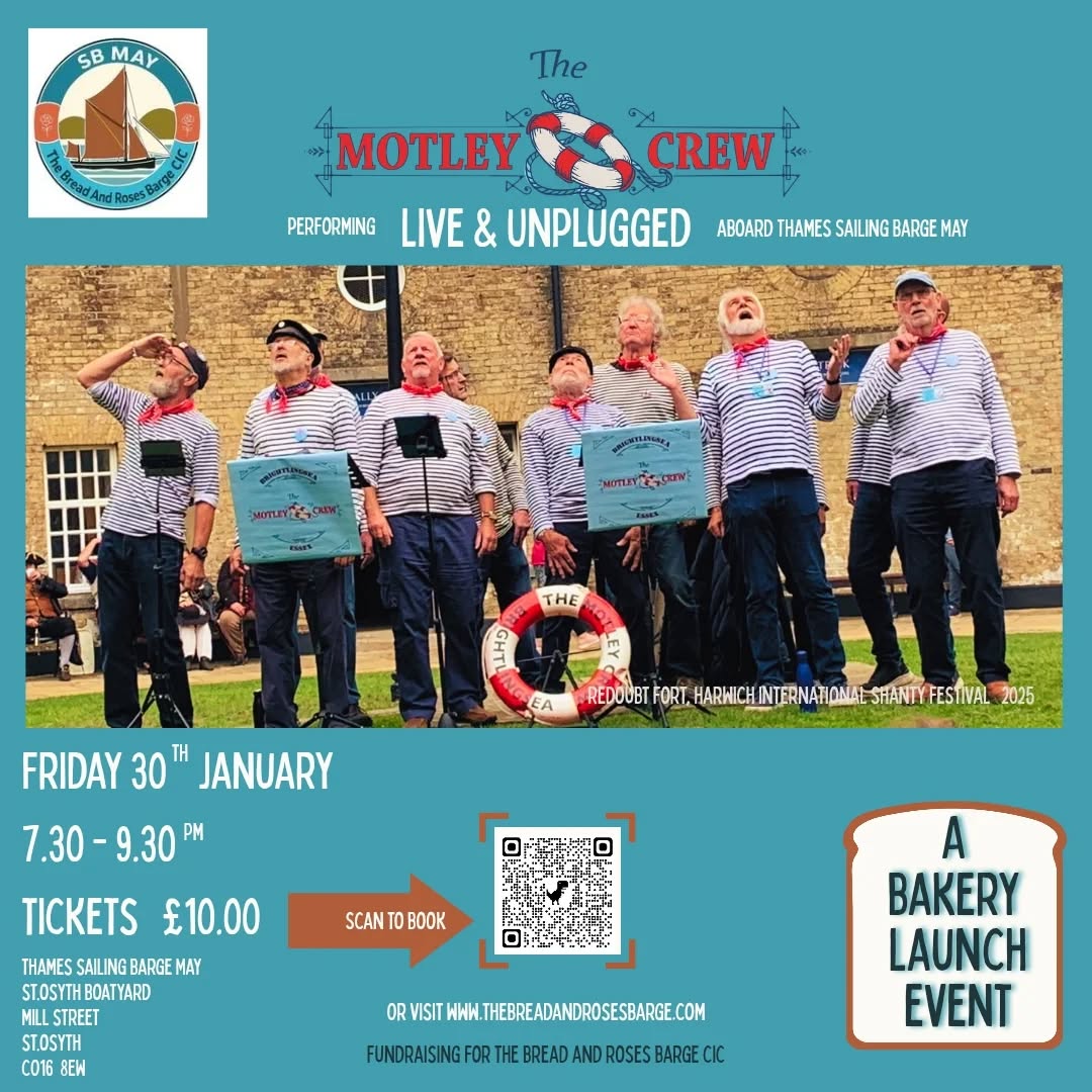 The Motley Crew Live & Unplugged Thames Sailing Barge May