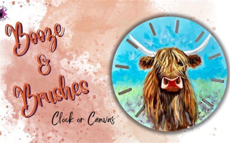 Booze & Brushes – Clock or Canvas