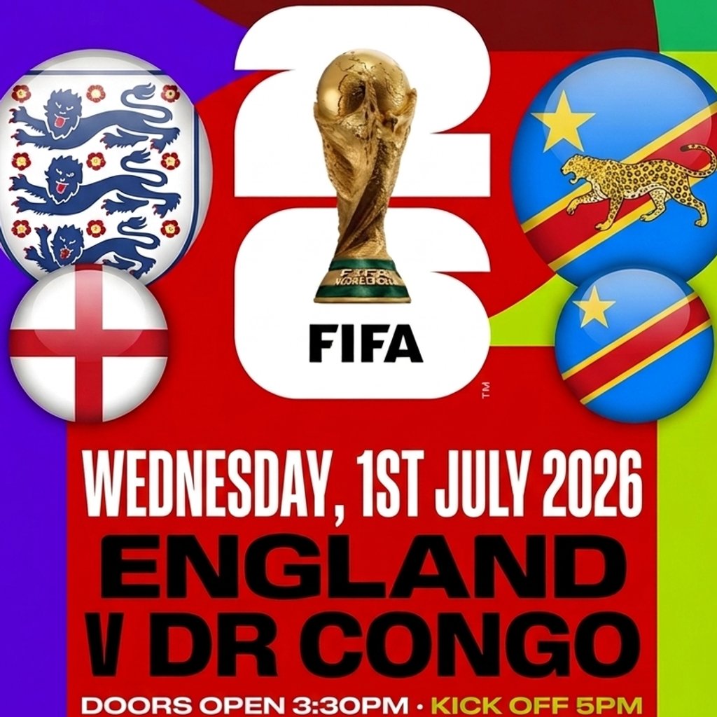 England vs Dr Congo @ Sunrooms