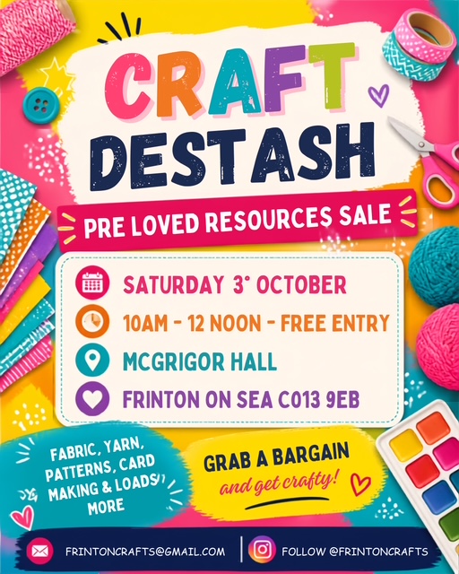 Poster for CRAFT DESTASH PRE LOVED RESOURCES SALE