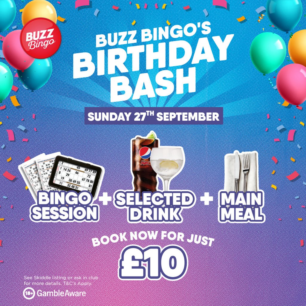 Buzz Birthday Bash 27/09 – Buzz Bingo Colchester