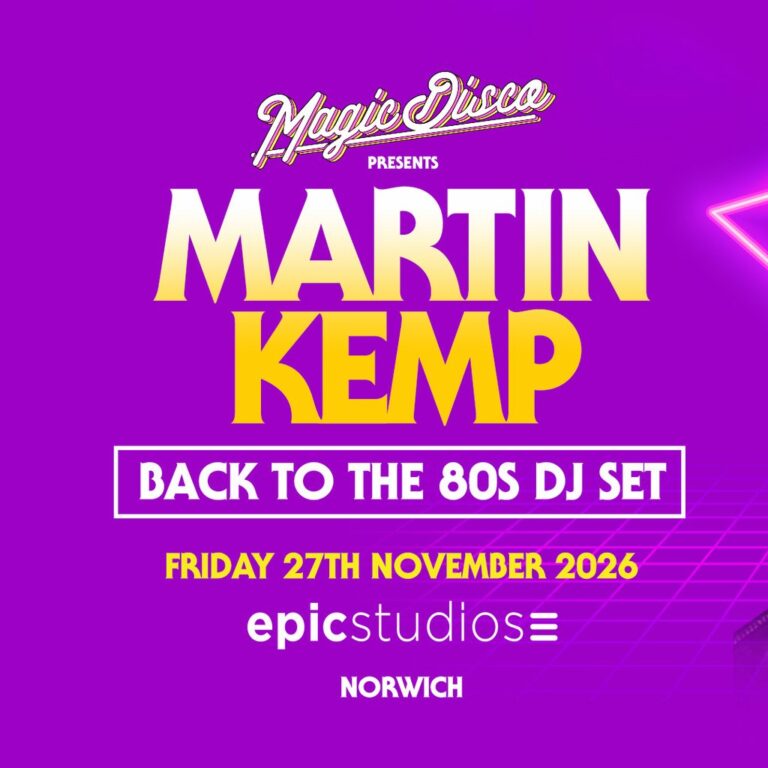 Martin Kemp DJ set – Back to the 80’s – Norwich