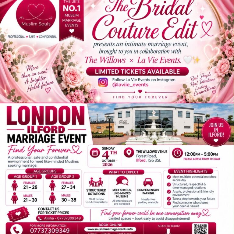 Muslim Marriage Events Ilford | 4th October 2026