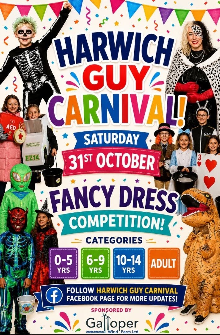 Harwich Guy Carnival poster featuring details of the event.