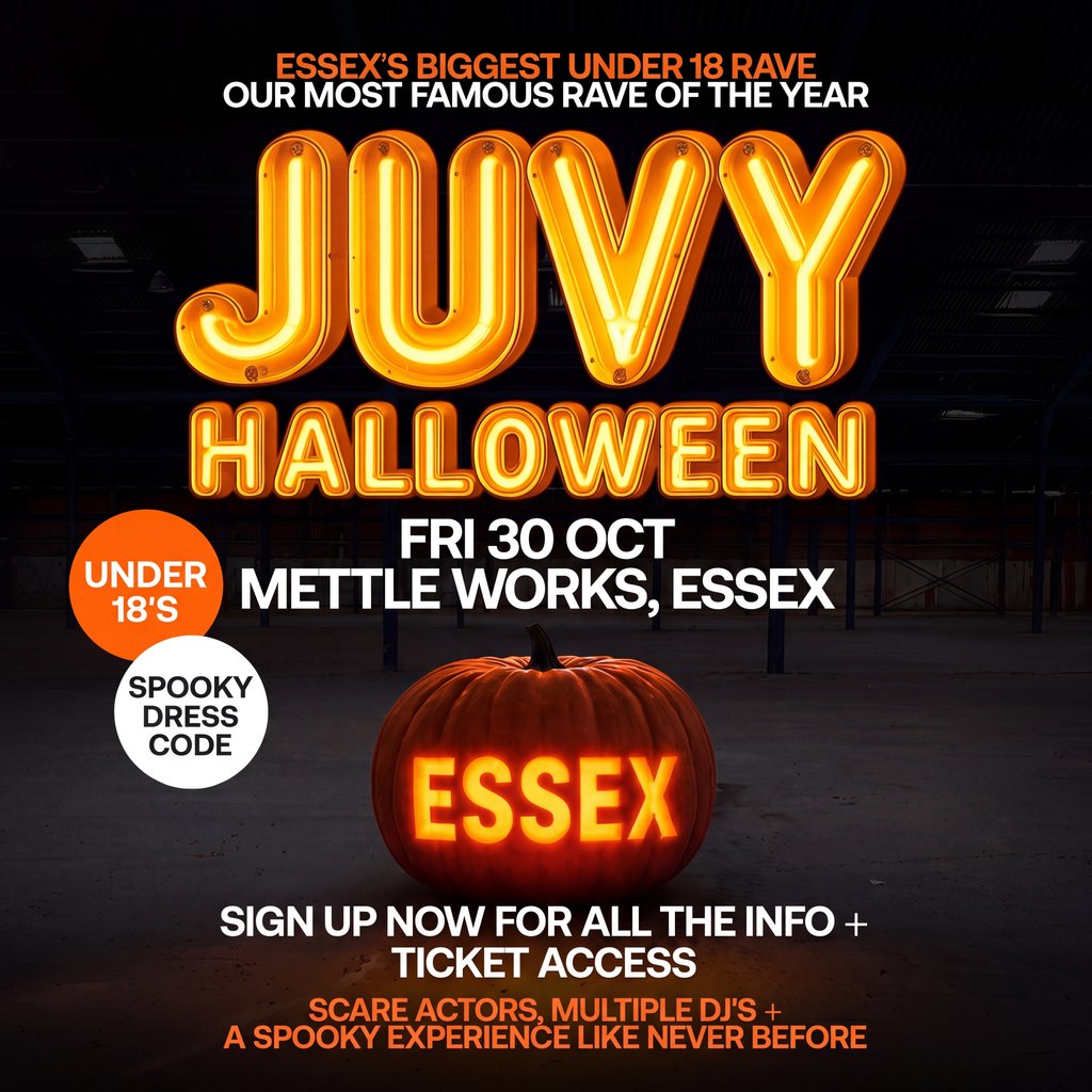 JUVY Under 18s – Halloween Tour – Fri 30 October – ESSEX