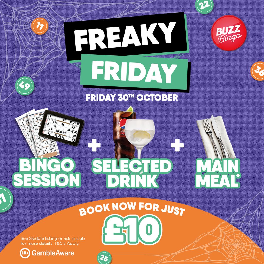 Freaky Friday Bingo 30/10 – Buzz Bingo Ipswich