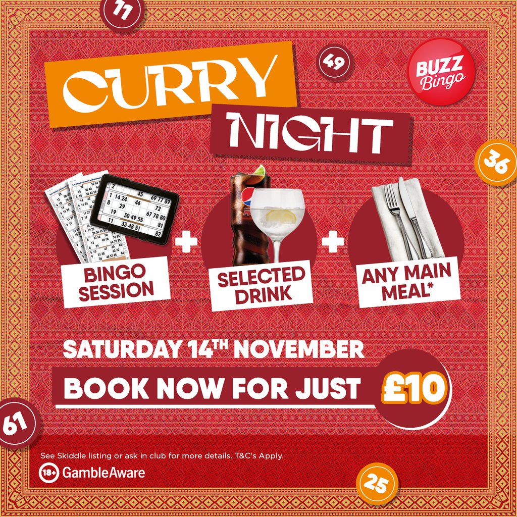 Curry Night 14/11 – Buzz Bingo Basildon